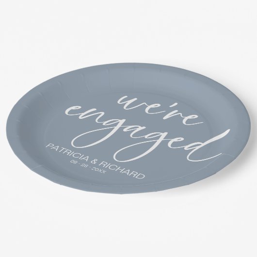 Assiettes En Carton Chic Calligraphy Nous sommes engagés Engagement Pa (Angle)