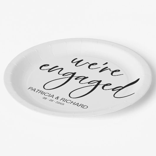 Assiettes En Carton Chic Calligraphy Nous sommes engagés Engagement Pa (Angle)
