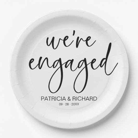 Assiettes En Carton Chic Calligraphy Nous sommes engagés Engagement Pa (Devant)