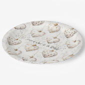 Assiettes En Carton Chic Cream Grey Hearts Ornaments Wedding (Angle)