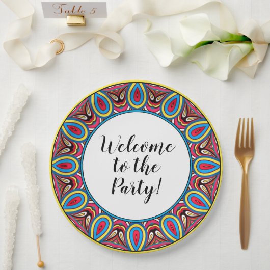 Assiettes En Carton Chic Custom Star Mosaic Kaleidoscope Art Motif (Mariage)