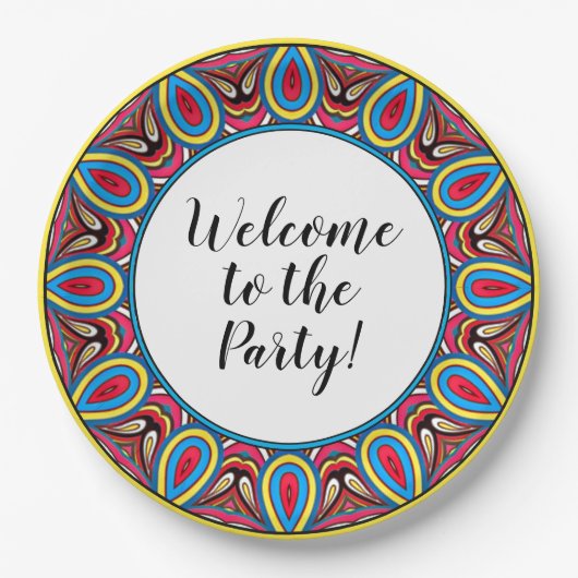 Assiettes En Carton Chic Custom Star Mosaic Kaleidoscope Art Motif (Devant)