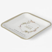 Assiettes En Carton Chic Dusky Rose Blush Fleur sauvage Crest Graduati (Angulaire)