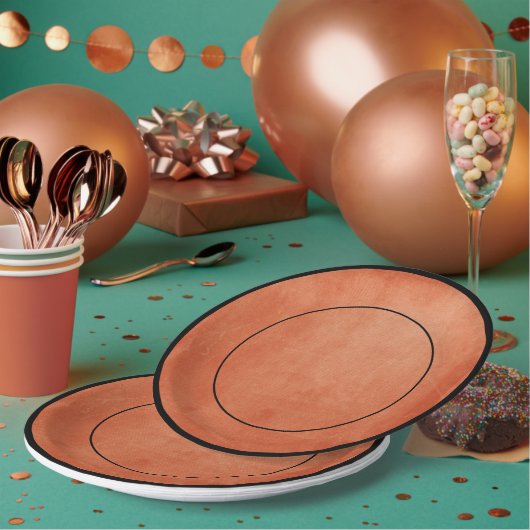 Assiettes En Carton Chic Elegant Burnt Orange Ember Dreams Collection (Multi)