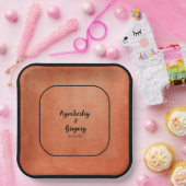 Assiettes En Carton Chic Elegant Burnt Orange Noir Nom (Fête)