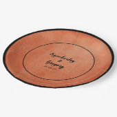 Assiettes En Carton Chic Elegant Burnt Orange Noir Nom (Angle)