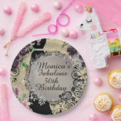 Assiettes En Carton Chic Elegant Fabulous 50e anniversaire (Fête)