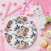 Assiettes En Carton Chic Elegant Romantic Dark Rose Mariage (Fête)