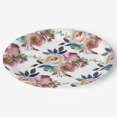 Assiettes En Carton Chic Elegant Romantic Dark Rose Mariage (Angle)