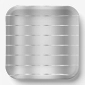 Assiettes En Carton Chic Fête de Mariage Ruban Argenté (Recto)