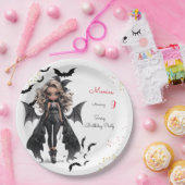 Assiettes En Carton Chic glam gothique effrayant fille fête d'annivers (Fête)