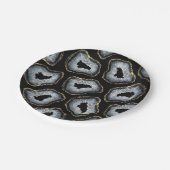 Assiettes En Carton Chic Gold Black White Agate Geode Stones (Angle)