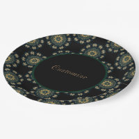 Chic Gold & Green Asian Style Motif