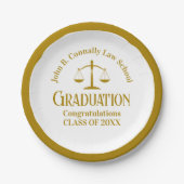 Assiettes En Carton Chic Gold Law School Custom Graduation Party (Devant)