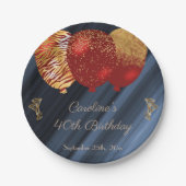 Assiettes En Carton Chic Gold & Parties scintillant Ballons rouges Ann (Devant)