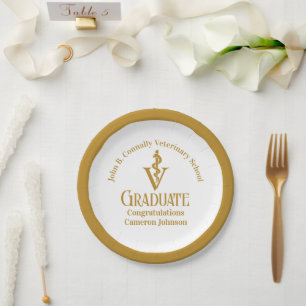 Assiettes En Carton Chic Gold Vétérinaire de l'école de la partie de g