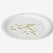 Assiettes En Carton Chic Gold & White Joy Sparkles Noël (Angle)