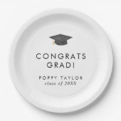 Assiettes En Carton Chic Grad Casquettes Félicitations Grad Grad Grad (Devant)