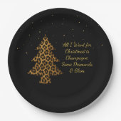 Assiettes En Carton Chic Holiday Leopard Tree Design (Devant)