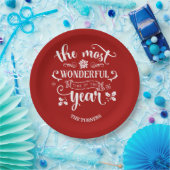 Assiettes En Carton Chic Le Temps le plus merveilleux de l'année Monog (Fête)