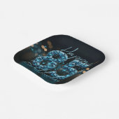 Assiettes En Carton Chic Luxury Sapphire Bleu et Noir 85e anniversaire (Angulaire)