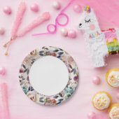 Assiettes En Carton Chic Mariage Boho rose pâle sur rose (Fête)