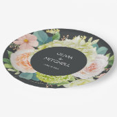 Assiettes En Carton Chic Mariage de fleurs d'aquarelle (Angle)