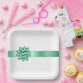 Assiettes En Carton Chic Mint Ribbon Bow Anniversaire (Fête)