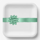Assiettes En Carton Chic Mint Ribbon Bow Anniversaire (Recto)