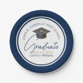 Assiettes En Carton Chic Navy Blue Modern 2025 Graduation Party (Devant)