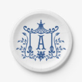 Assiettes En Carton Chic Pagode Monogramme A (Devant)