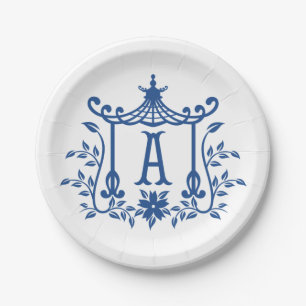 Assiettes En Carton Chic Pagode Monogramme A