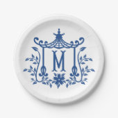 Assiettes En Carton Chic Pagode Monogramme M Plaque en papier (Devant)