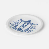 Assiettes En Carton Chic Pagode Monogramme M Plaque en papier (Angle)