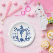 Assiettes En Carton Chic Pagode Monogramme T Plaque papier (Fête)