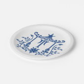 Assiettes En Carton Chic Pagode Monogramme T Plaque papier (Angle)