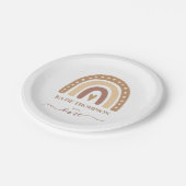 Assiettes En Carton Chic Pastel Brown Rainbow Boho Premier anniversair (Angle)