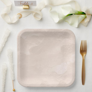 Assiettes En Carton Chic Pearl Glam Ivory Blush Mariage