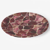 Assiettes En Carton Chic rouge de Bourgogne Abstrait (Angle)