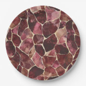 Assiettes En Carton Chic rouge de Bourgogne Abstrait (Devant)