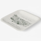 Assiettes En Carton Chic Rustic Green Winery Mariage de croquis (Angulaire)