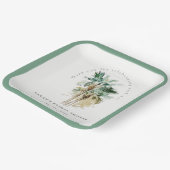 Assiettes En Carton Chic Tropical Aquarelle Palm Trees Fête des mariée (Angulaire)