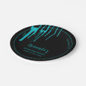 Assiettes En Carton Chic Turquoise Parties scintillant Drips Sweet 16 (Angle)
