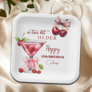 Assiettes En Carton Chic Un Tout Petit Peu Plus Vieille Martini Cerise