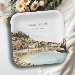 Assiettes En Carton Chic Vérone Adige River Italie Mariage d'aquarelle<br><div class="desc">Si vous avez besoin d'une plus grande personnalisation,  n'hésitez pas à m'envoyer un email sur yellowfebstudio@gmail.com. ou un message via Zazzle.</div>