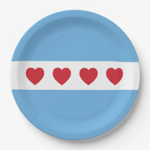 Assiettes En Carton Chicago Love Plaques de papier