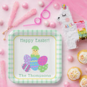Assiettes En Carton Chick Colored Eggs Happy Easter (Fête)