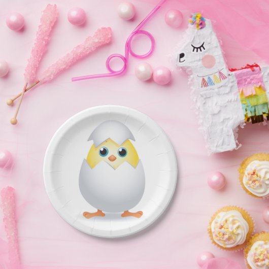 Assiettes En Carton Chick Hatching Yellow Chicken Paper Plates (Fête)