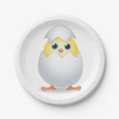 Assiettes En Carton Chick Hatching Yellow Chicken Paper Plates (Devant)