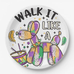 Assiettes En Carton Chien à ballets Mardi Gras